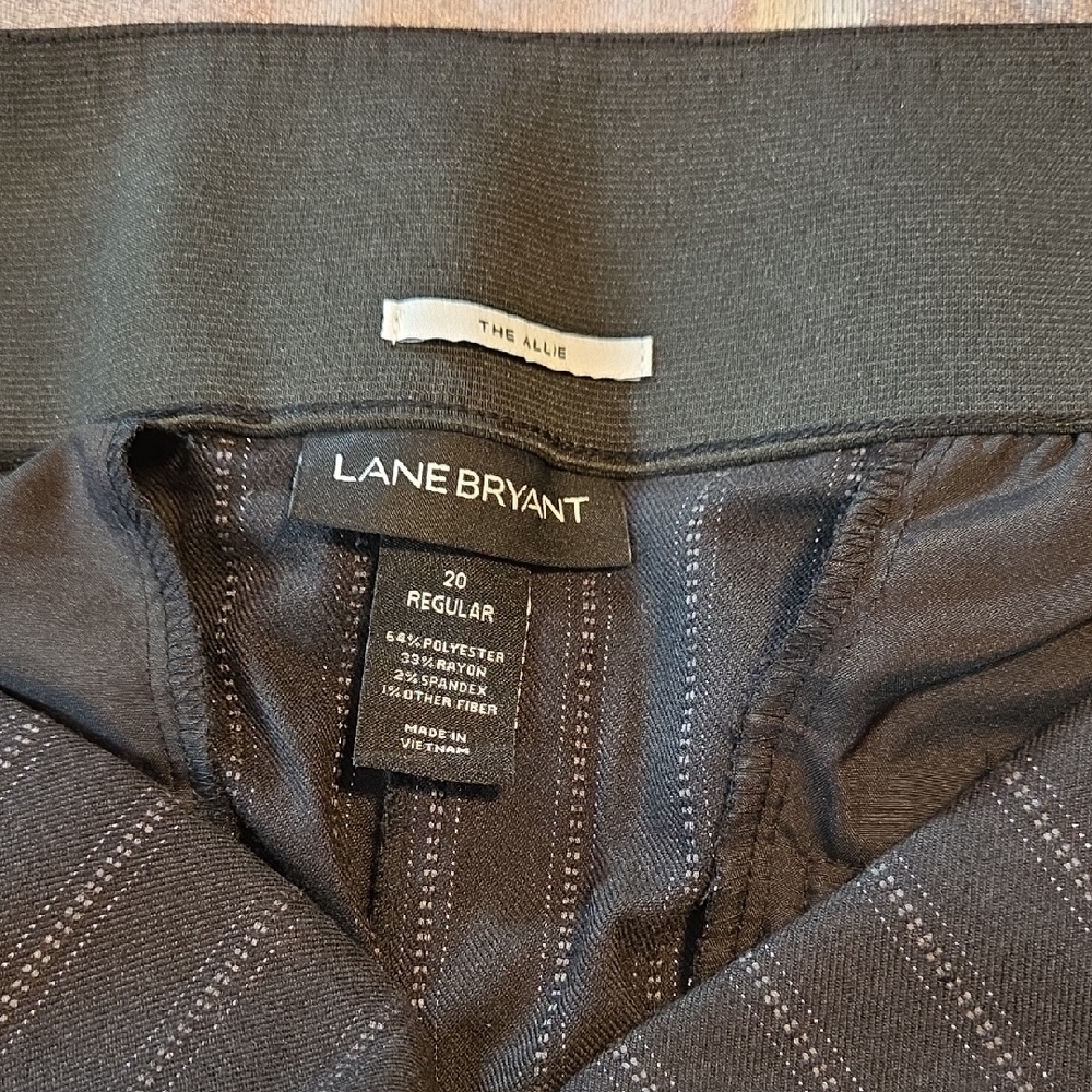 Lane Bryant Charcoal Striped Trousers - Picture 2 of 6